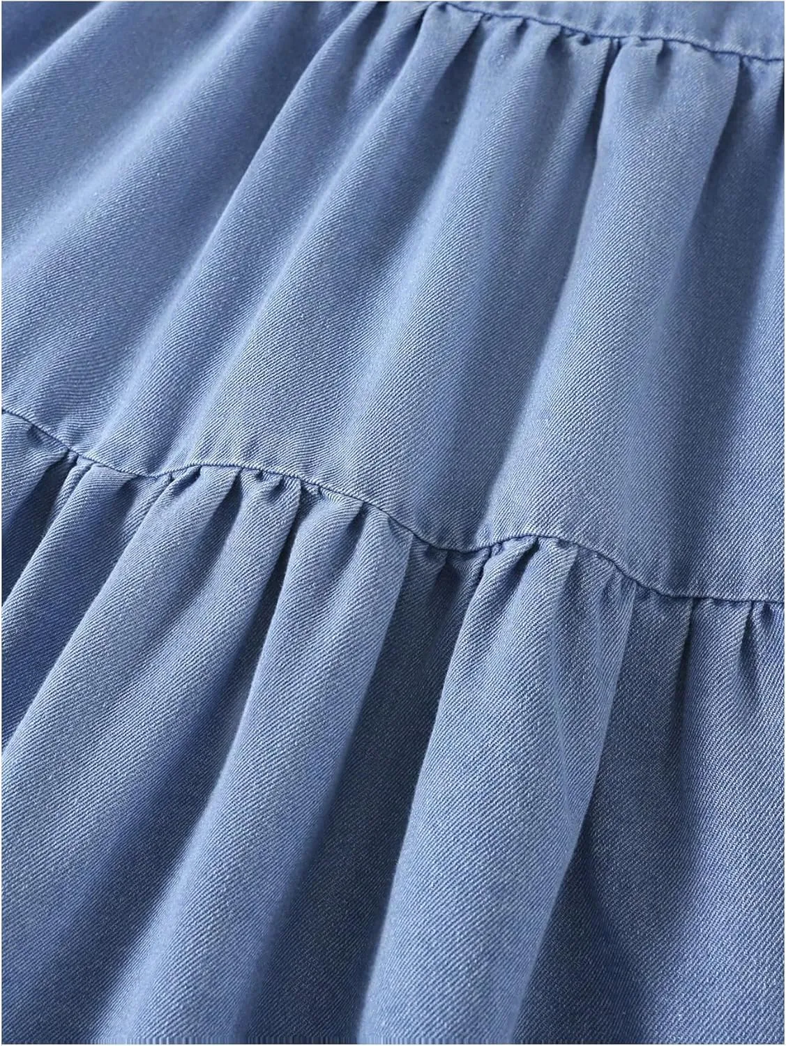 GORGLITTER Girl's Ruffle Denim Skirt High Waisted A Line Midi Jean Skirts