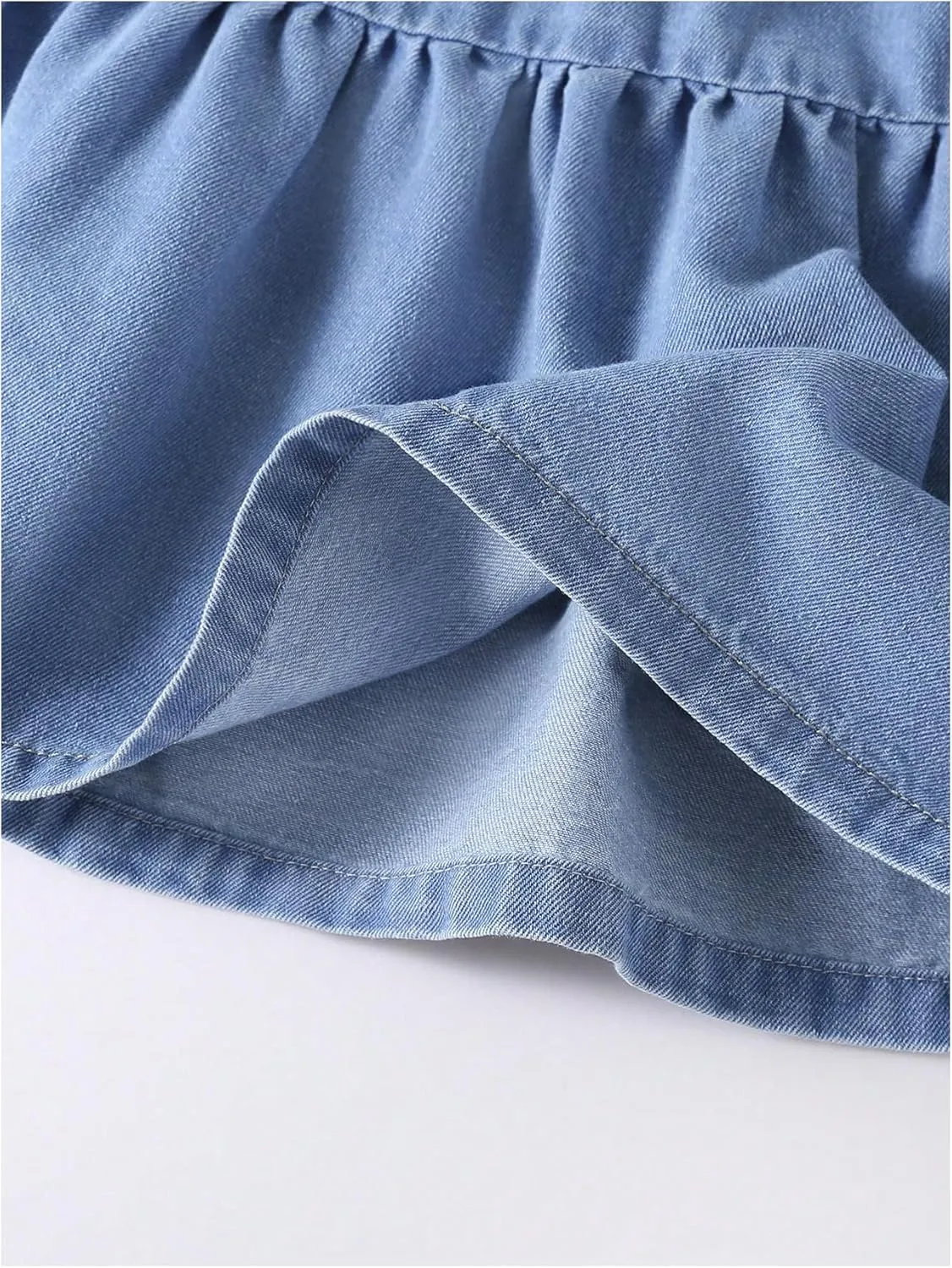 GORGLITTER Girl's Ruffle Denim Skirt High Waisted A Line Midi Jean Skirts