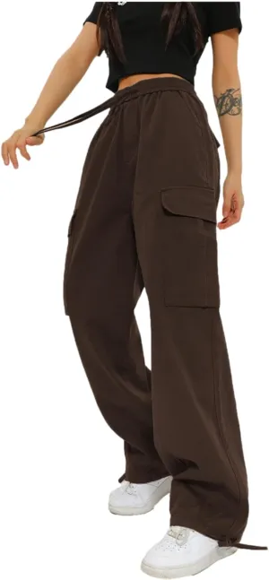 Gothic Harajuku Cargo Pants Y2K Women Wide Leg Joggers Hippie Streetwear Loose Baggy Trousers