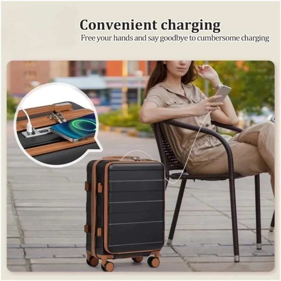 Hard Shell Luggage Sets 3 Piece for Women, Lightweight Hardside Rolling Suitcase Set with Spinner Wheels and TSA Lock Travel Bag Carry On Bag(Gray 20 inch)
