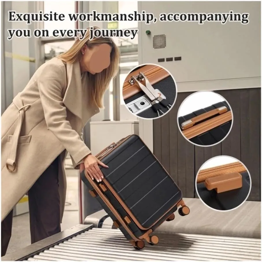 Hard Shell Luggage Sets 3 Piece for Women, Lightweight Hardside Rolling Suitcase Set with Spinner Wheels and TSA Lock Travel Bag Carry On Bag(Gray 20 inch)