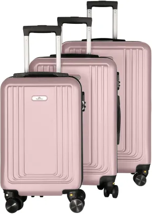 Hardside Spinner Luggage Set (20/24/28 Inch) - Lightweight Durable Suitcase with 360 Spinner Wheels, Lock, 3 colors, 3-Piece Travel Luggage Set (Pink)