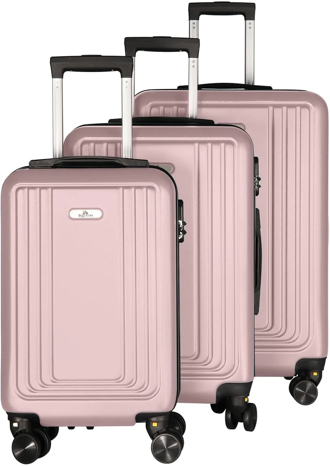 Hardside Spinner Luggage Set (20/24/28 Inch) - Lightweight Durable Suitcase with 360 Spinner Wheels, Lock, 3 colors, 3-Piece Travel Luggage Set (Pink)