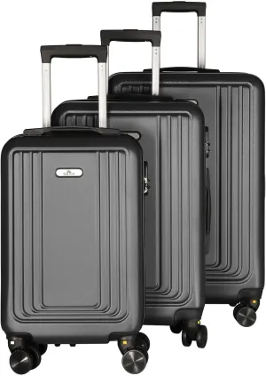 Hardside Spinner Luggage Set (20/24/28 Inch) - Lightweight Durable Suitcase with 360 Spinner Wheels, Lock, Black, 3-Piece Travel Luggage Set