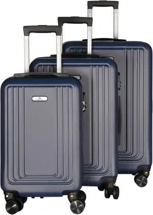 Hardside Spinner Luggage Set (20/24/28 Inch) - Lightweight Durable Suitcase with 360 Spinner Wheels, Lock, Navy Blue, 3-Piece Travel Luggage Set
