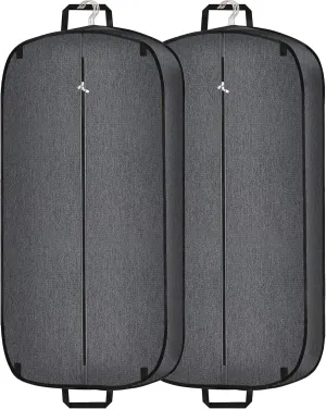 Heavy Duty Waterproof Garment Bag for Travel, Tear Resistance Suit Bag for Men Travel for Suits, Tuxedos, Coats, Uniform. 42 inch, Darkgrey, 2 Pack.