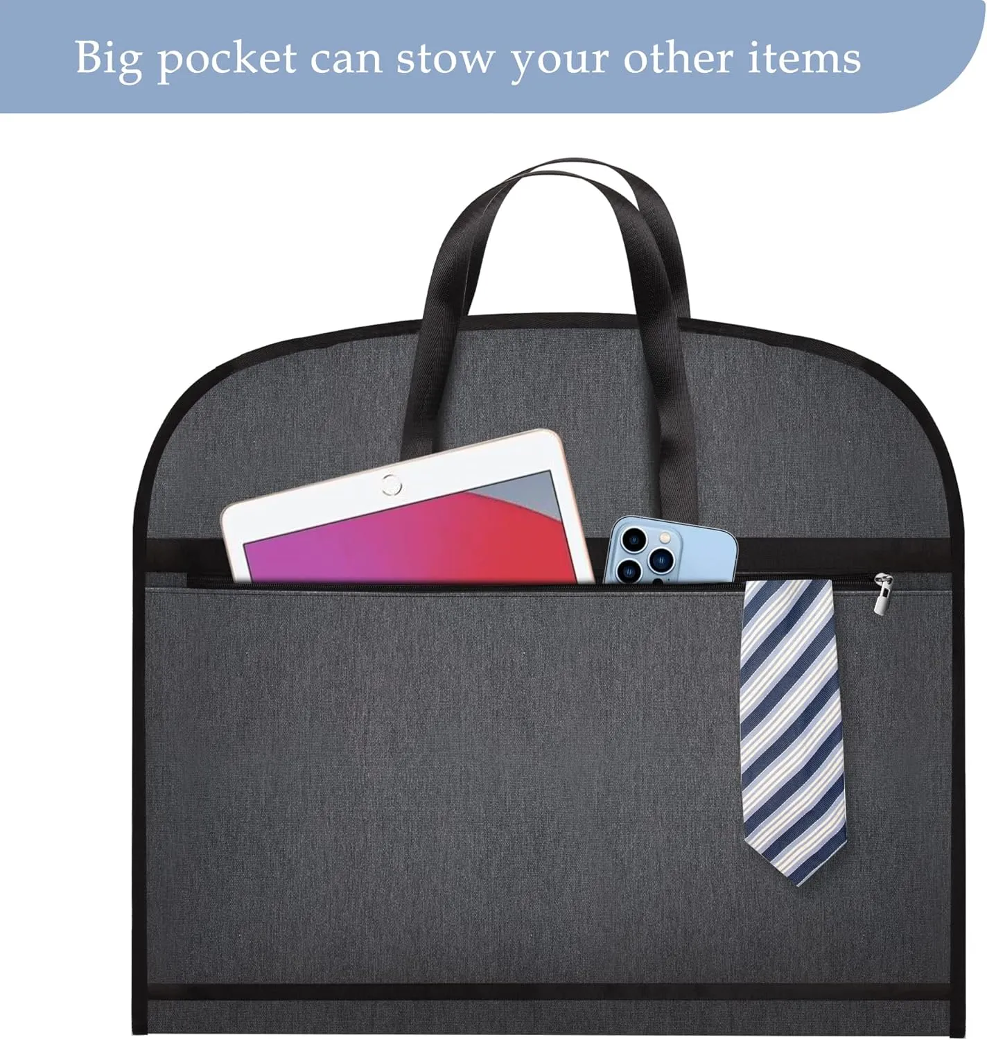 Heavy Duty Waterproof Garment Bag for Travel, Tear Resistance Suit Bag for Men Travel for Suits, Tuxedos, Coats, Uniform. 42 inch, Darkgrey, 2 Pack.