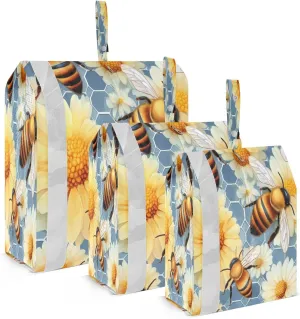 Honey Bees Flowers Daisies Packing Cubes for Travel 3 Set Compression Packing Bags Luggage Organizers for Luggage