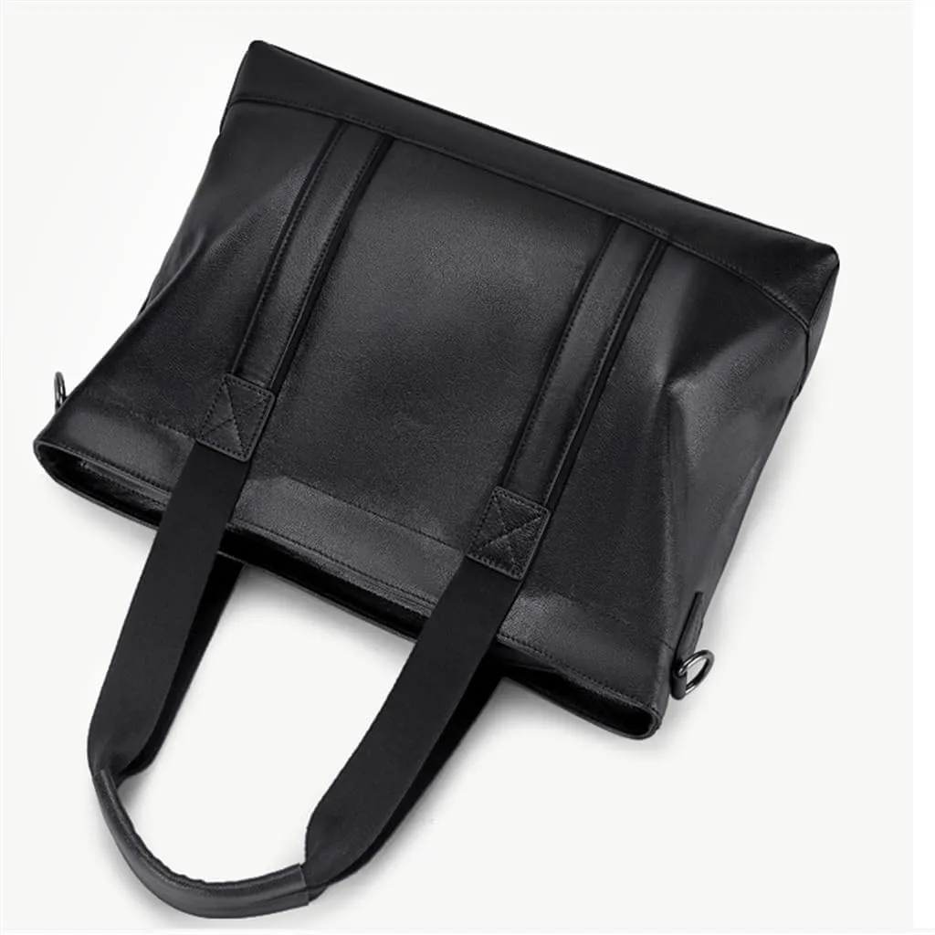 JSEIAJB Genuine Leather Men's Handbag Cowhide Computer Bag Business Large Capacity Crossbody Leisure Briefcase