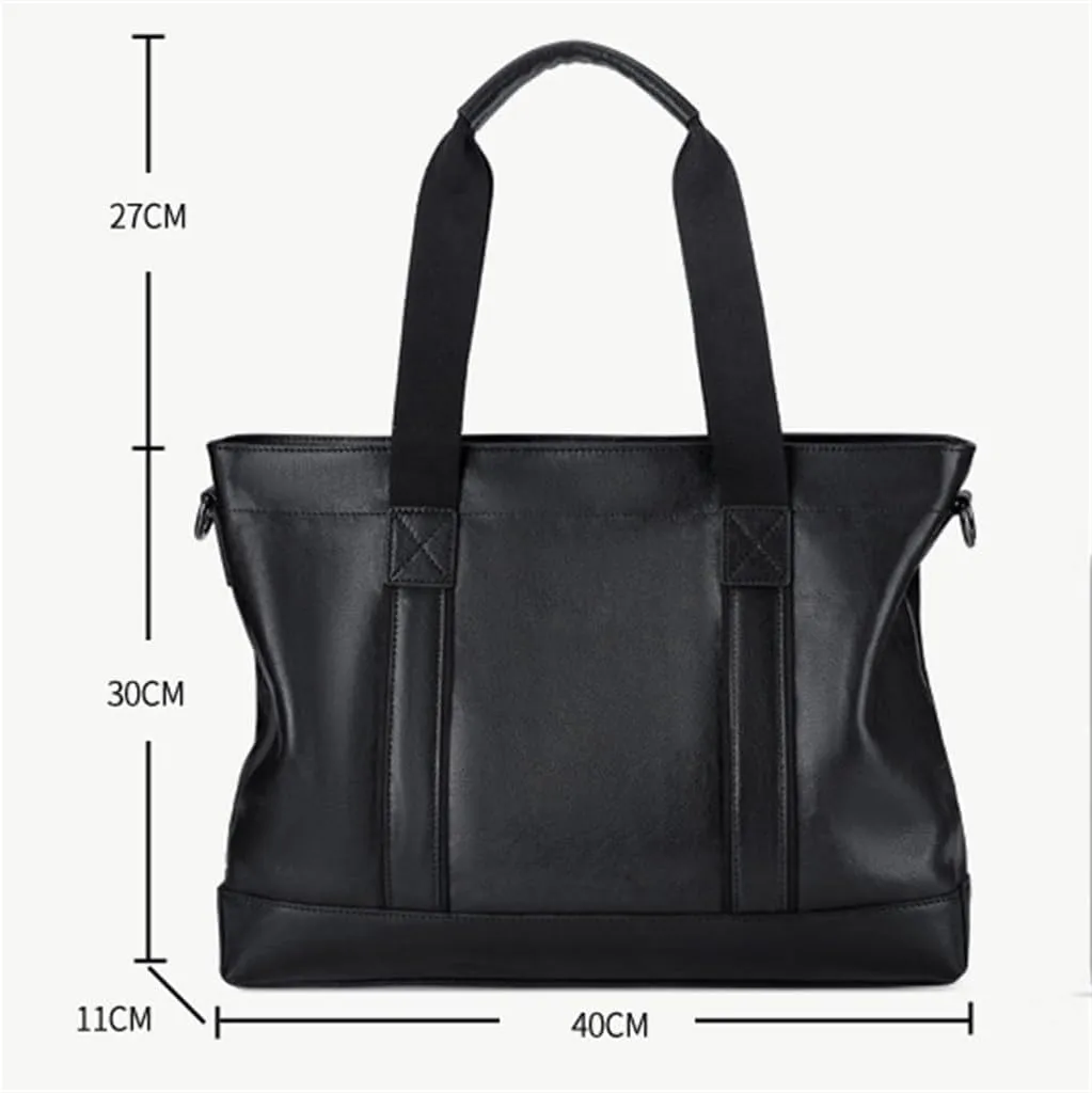 JSEIAJB Genuine Leather Men's Handbag Cowhide Computer Bag Business Large Capacity Crossbody Leisure Briefcase