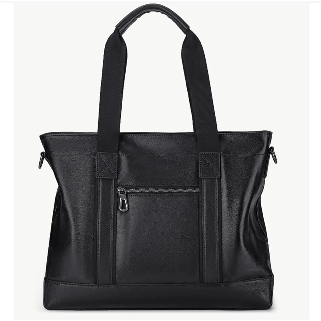 JSEIAJB Genuine Leather Men's Handbag Cowhide Computer Bag Business Large Capacity Crossbody Leisure Briefcase