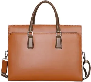 JSEIAJB Handbag Men's Leather Men's Computer Briefcase Layer Cowhide Business Men's Bags