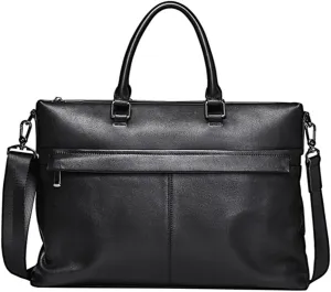 JSEIAJB Men's Bags Leather Men's Handbags Cowhide Computer Bag 15.6 Inch Business Large Capacity Briefcase Crossbody Bag
