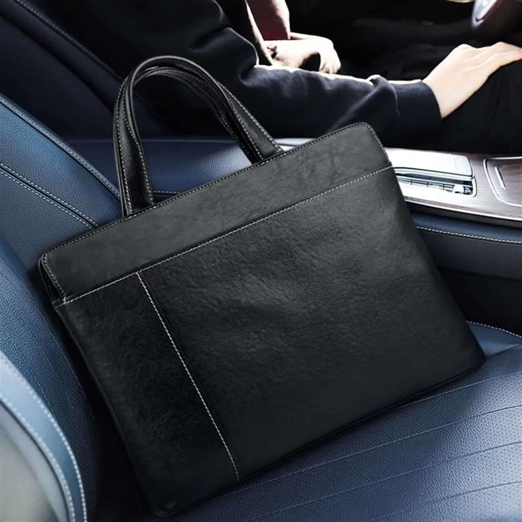 JSEIAJB Men's Briefcase Leather Men's Bag Horizontal Handbag Computer Bag Business Casual Men's Crossbody Bag