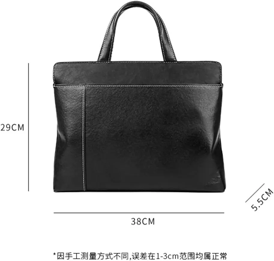 JSEIAJB Men's Briefcase Leather Men's Bag Horizontal Handbag Computer Bag Business Casual Men's Crossbody Bag