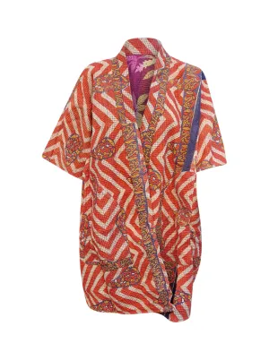 kantha reversible long poncho madhu