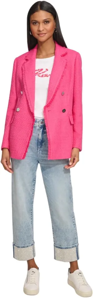 KARL LAGERFELD Women's Tweed Blazer Jacket