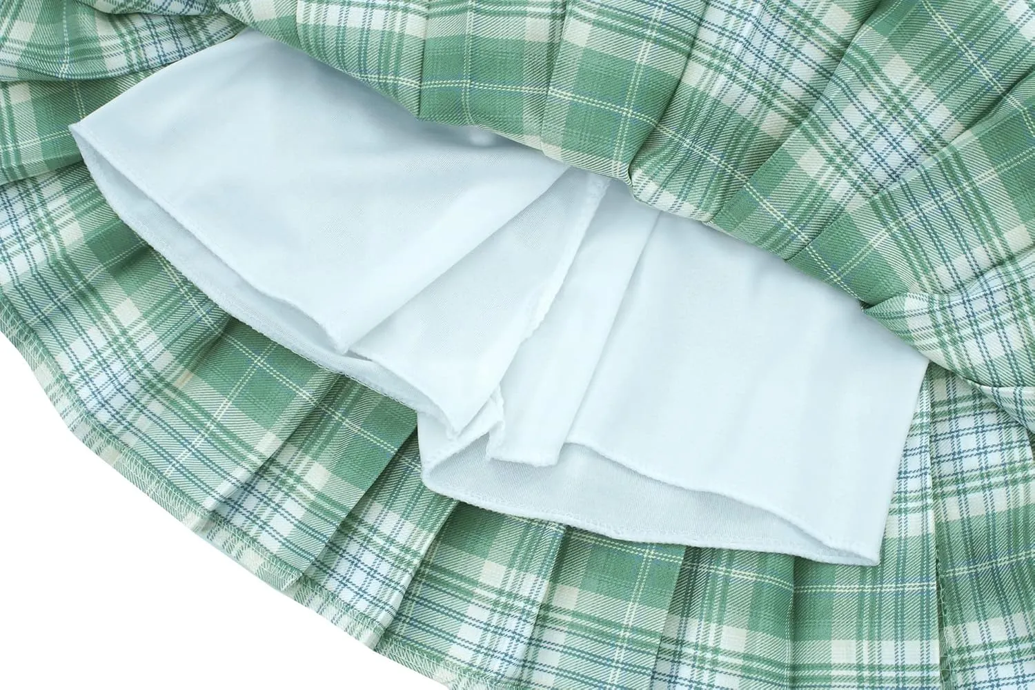 Kids Girls Pleated Plaid Skirt with Inner Shorts Elastic High Waist School Uniform Mini JK Skorts