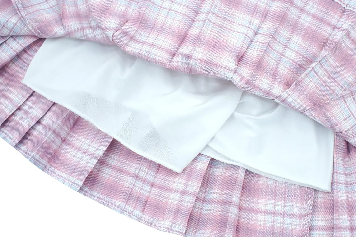 Kids Girls Pleated Plaid Skirt with Inner Shorts Elastic High Waist School Uniform Mini JK Skorts