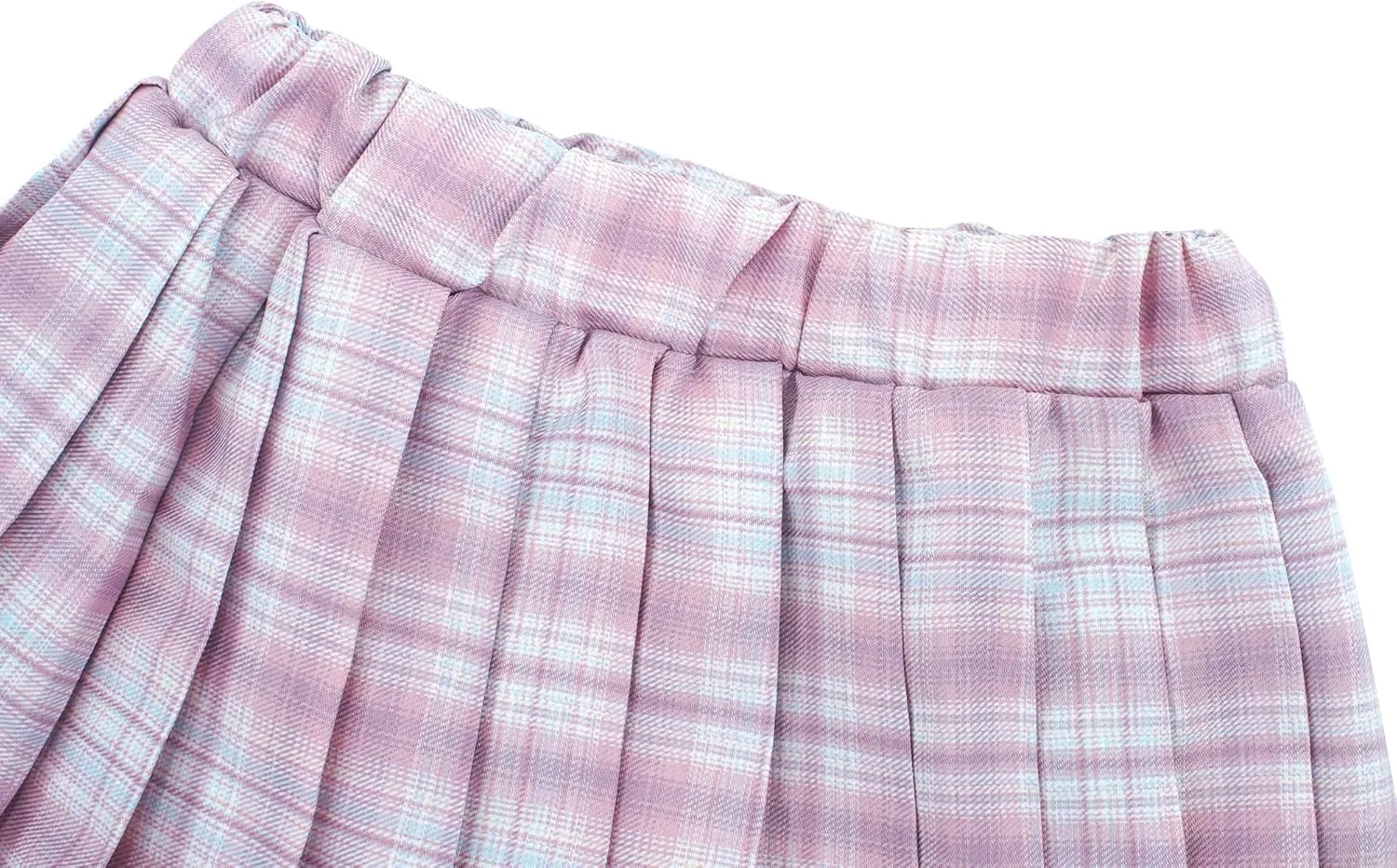 Kids Girls Pleated Plaid Skirt with Inner Shorts Elastic High Waist School Uniform Mini JK Skorts