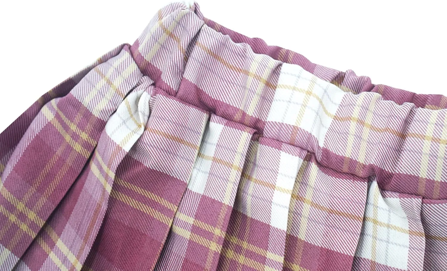 Kids Girls Pleated Plaid Skirt with Inner Shorts Elastic High Waist School Uniform Mini JK Skorts