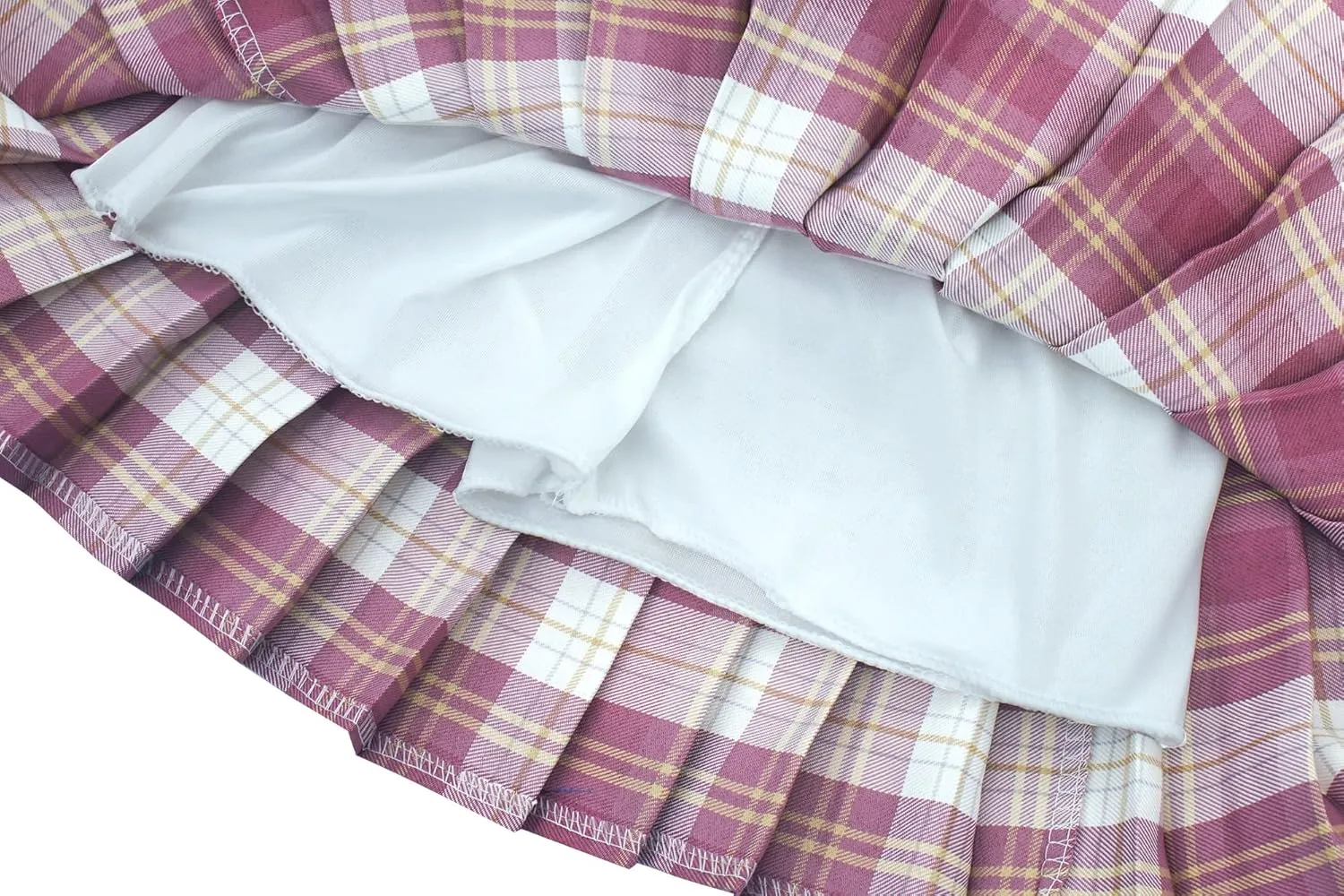 Kids Girls Pleated Plaid Skirt with Inner Shorts Elastic High Waist School Uniform Mini JK Skorts