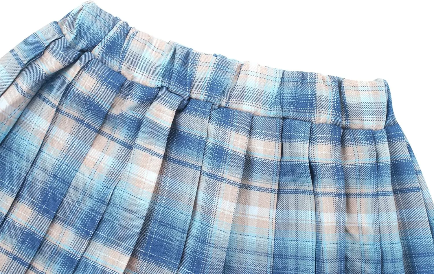 Kids Girls Pleated Plaid Skirt with Inner Shorts Elastic High Waist School Uniform Mini JK Skorts