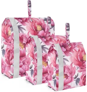 Leaves Pink Flower Packing Cubes for Travel 3 Set Packing Essentials Luggage Organizer Bags for Luggage