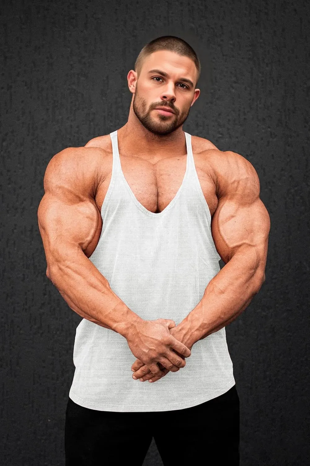 Lehmanlin Men's Bodybuilding Stringer Tank Tops Y-Back Gym Fitness Muscle T Shirt Quick Dry (1or3 Pack)