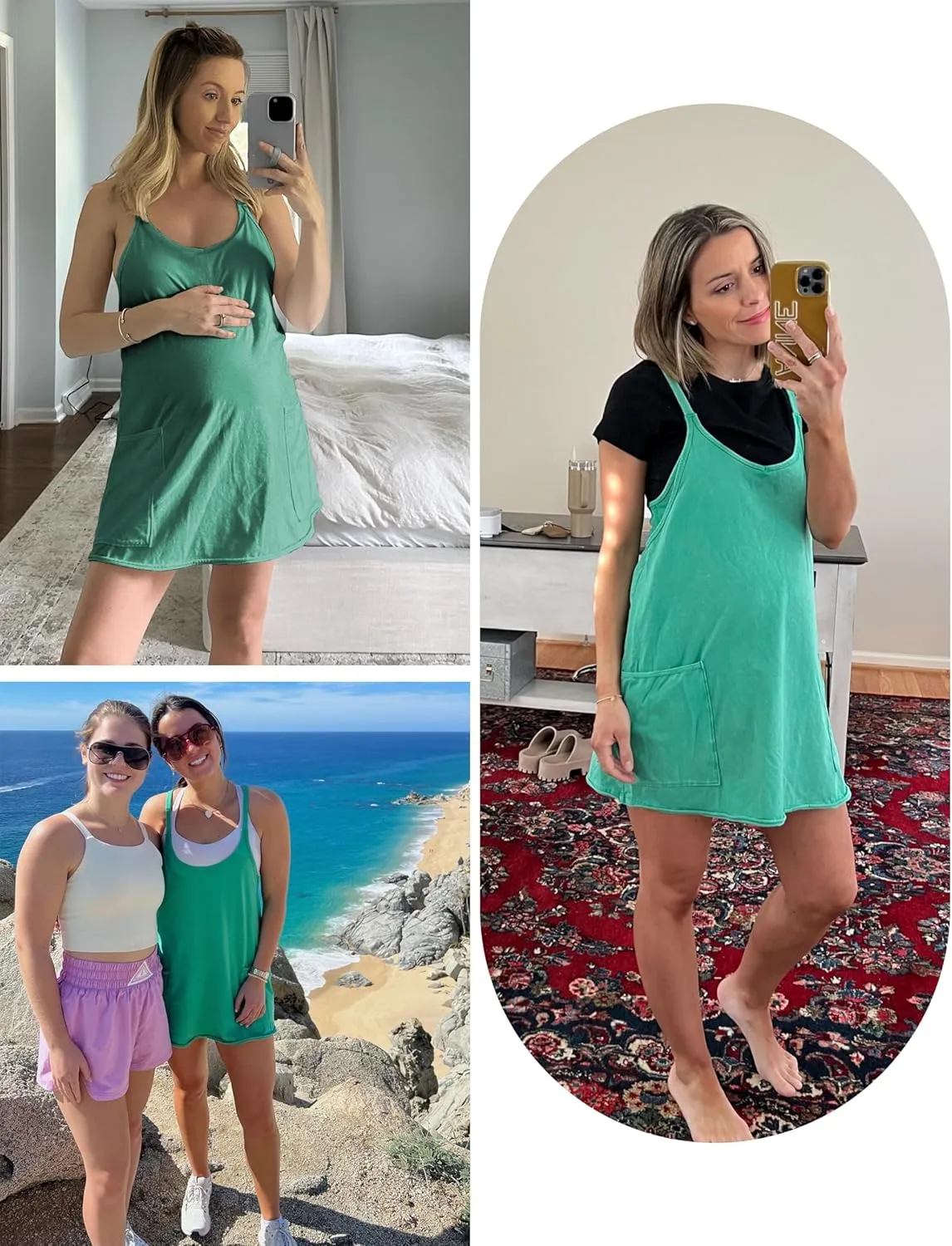 Lianlive Women Athletic Mini Dresses Built-in Shorts Set Summer Sleeveless Sundress Hot Shot Mini Dress