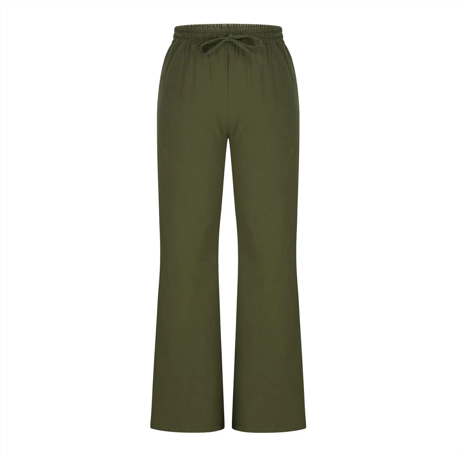 Linen Pants Women Summer Drawstring Plus Size Linen Pants for Women Casual Baggy High Waisted Pants Trousers