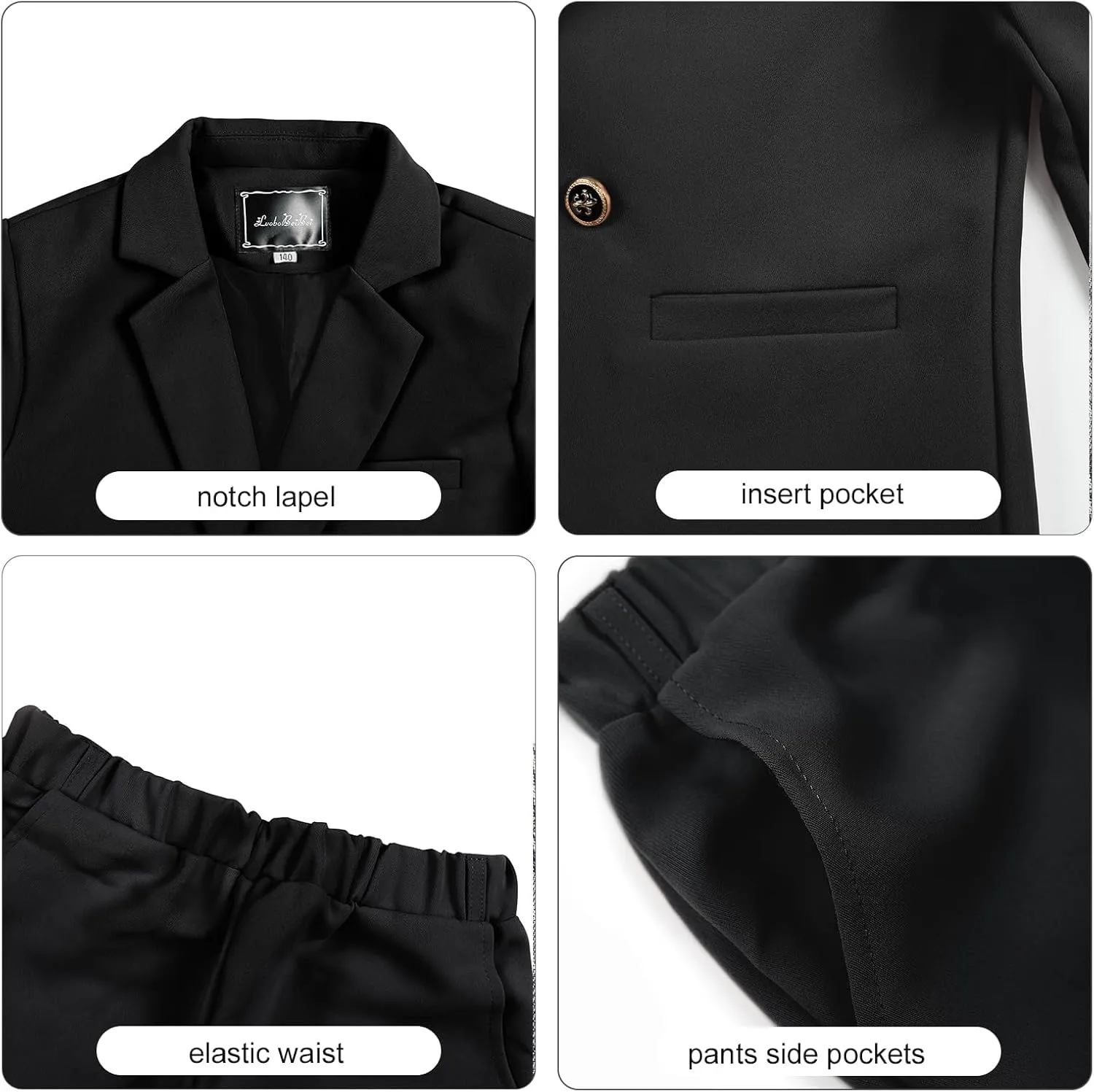 LOLANTA Boys Casual Suits Wedding Outfits Kids 2 Piece Gentleman Blazer and Pants Set Dresswear