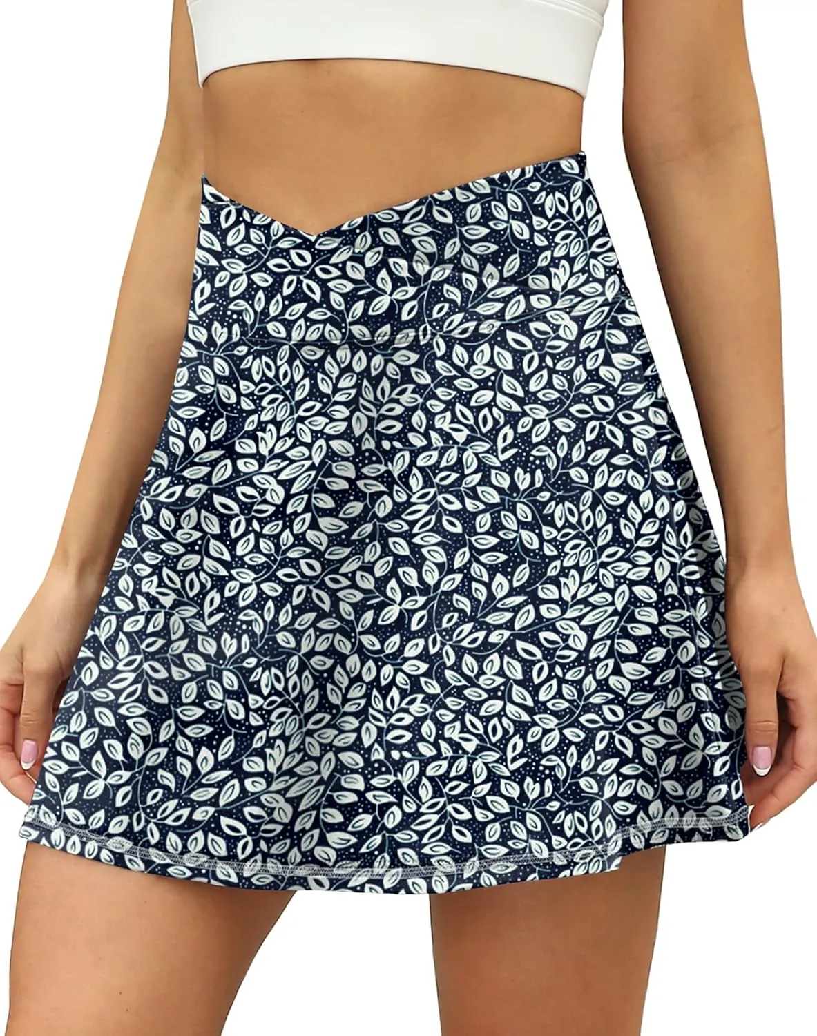 LouKeith Tennis Skirts for Women Pleated Crossover High Waisted Athletic Workout Golf Skorts Skirts with Shorts Pocket