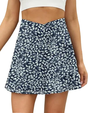LouKeith Tennis Skirts for Women Pleated Crossover High Waisted Athletic Workout Golf Skorts Skirts with Shorts Pocket