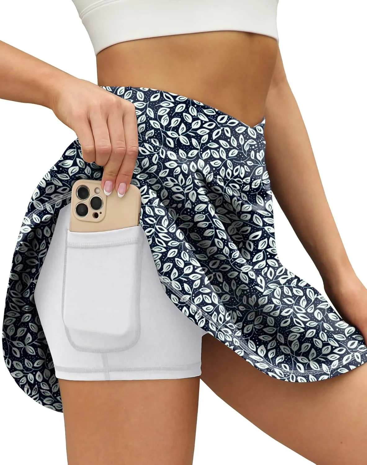 LouKeith Tennis Skirts for Women Pleated Crossover High Waisted Athletic Workout Golf Skorts Skirts with Shorts Pocket