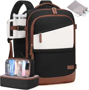LOVEVOOK Travel Backpack for Women & Men, 40L Carry on Backpack Airline Approved, Large TSA Personal Item Travel Bag fits 17.3" Laptop, Business Weekender Bag for Essentials, 4Pcs