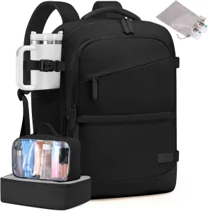 LOVEVOOK Travel Backpack for Women & Men, 40L Carry on Backpack Airline Approved, Large TSA Personal Item Travel Bag fits 17.3" Laptop, Business Weekender Bag for Essentials, 4Pcs
