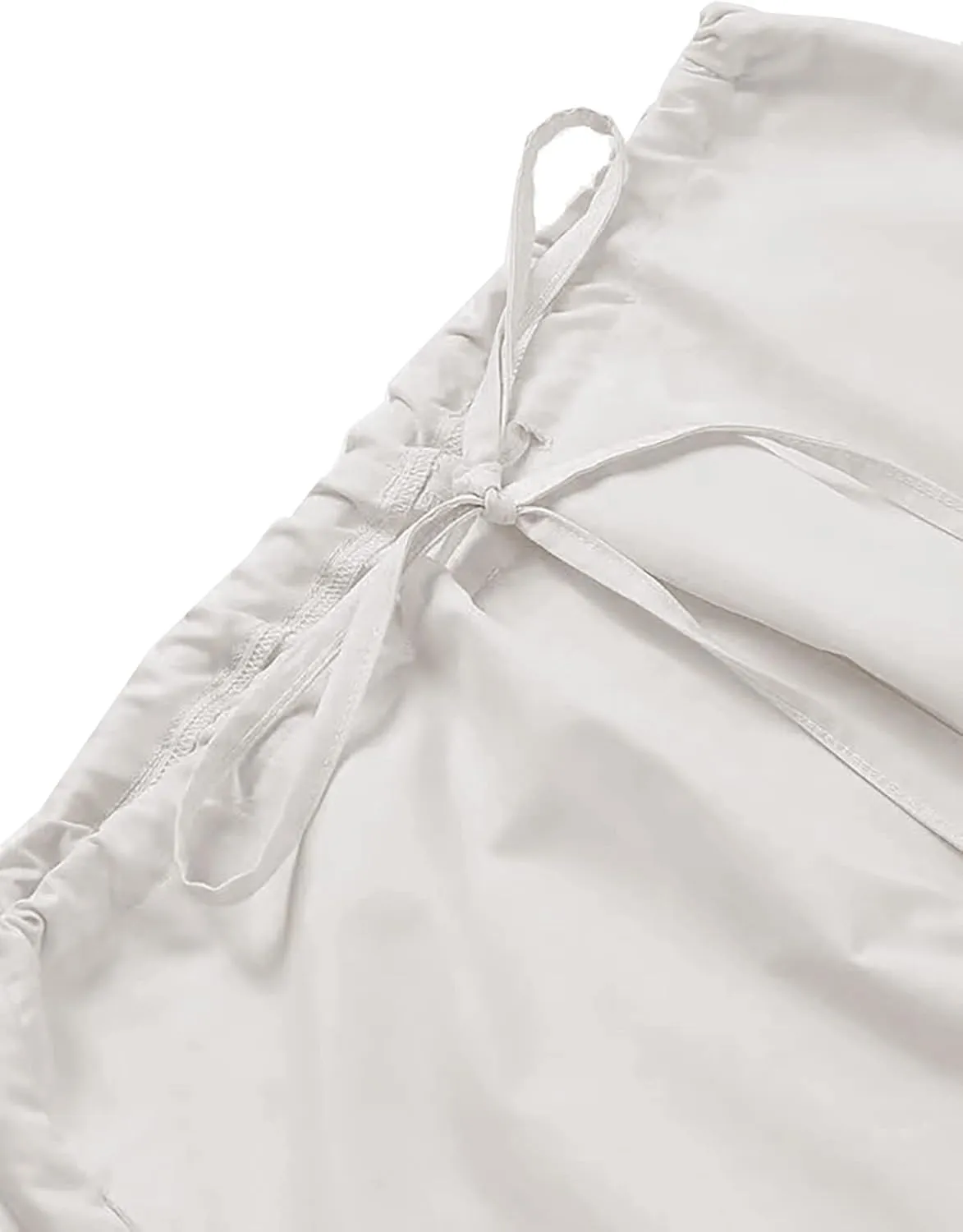 LQI Parachute Pants for Women Y2K Baggy Cargo Pants Drawstring Trousers Low Rise Loose Jogger Sweatpants