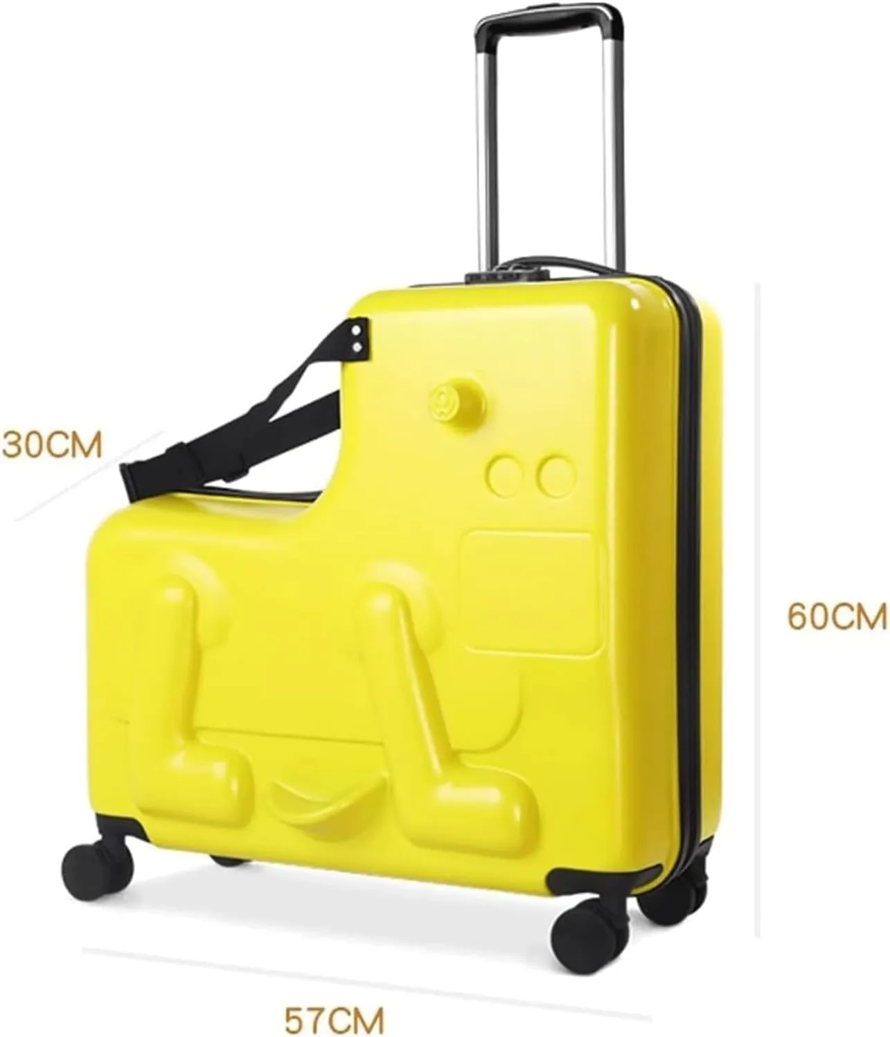 Luggage Can Be Mounted Suitcases Hard Shell Carry On Luggage Suitcases With Wheels Cute Fashion Men And Women Luggage Carry-Ons (Color : Yellow)