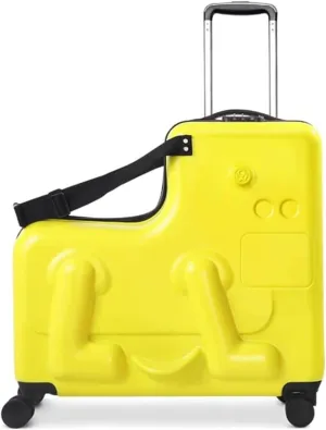 Luggage Can Be Mounted Suitcases Hard Shell Carry On Luggage Suitcases With Wheels Cute Fashion Men And Women Luggage Carry-Ons (Color : Yellow)