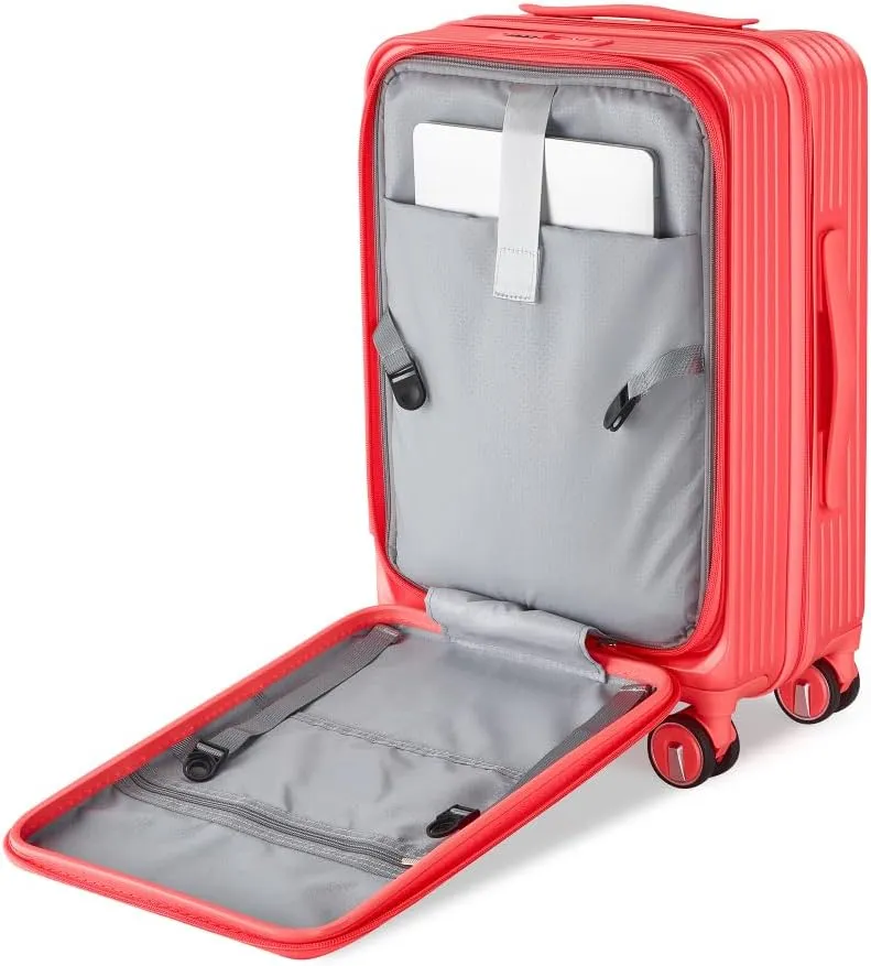 Luggage Sets 3 Piece(20/24/28), Expandable Carry On Luggage with TSA Lock Airline Approved, 100% PC Hard Shell and Lightweight Suitcase with Front Pocket and Spinner Wheels (Orange   PC-4)
