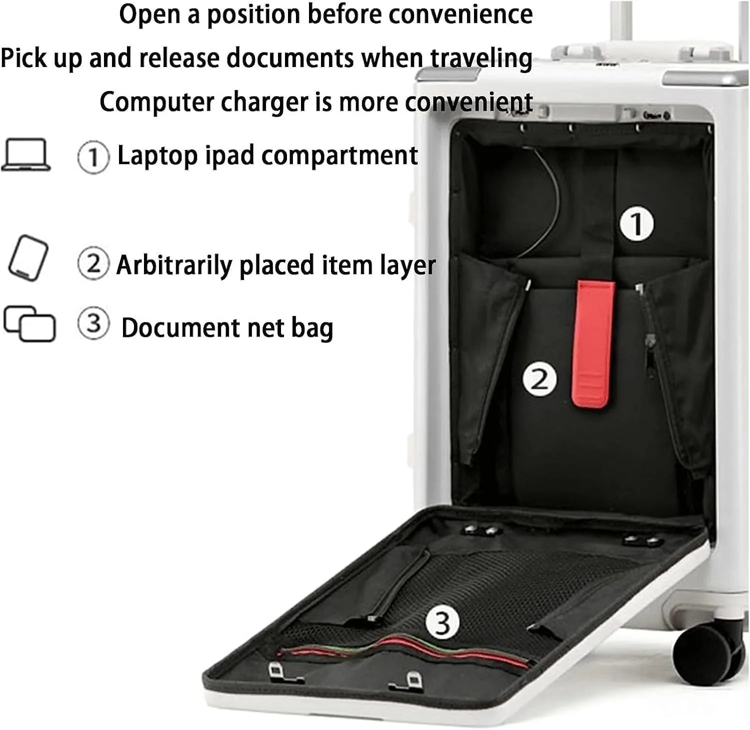Luggage Suitcases With Wheels Large Capacity Carry On Luggage With Usb Charging Port Tsa Customs Lock Light Suitcase Travel(Color:Gris,Size:24 in)