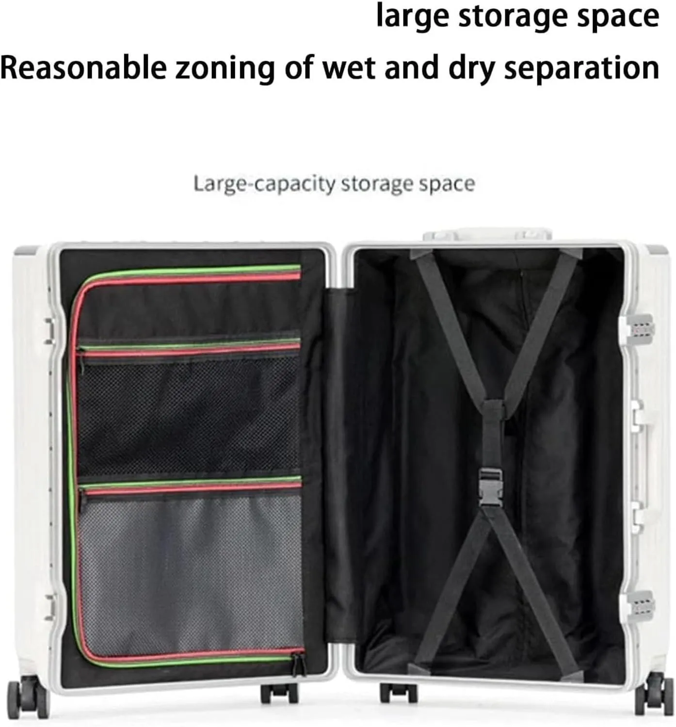 Luggage Suitcases With Wheels Large Capacity Carry On Luggage With Usb Charging Port Tsa Customs Lock Light Suitcase Travel(Color:Gris,Size:24 in)