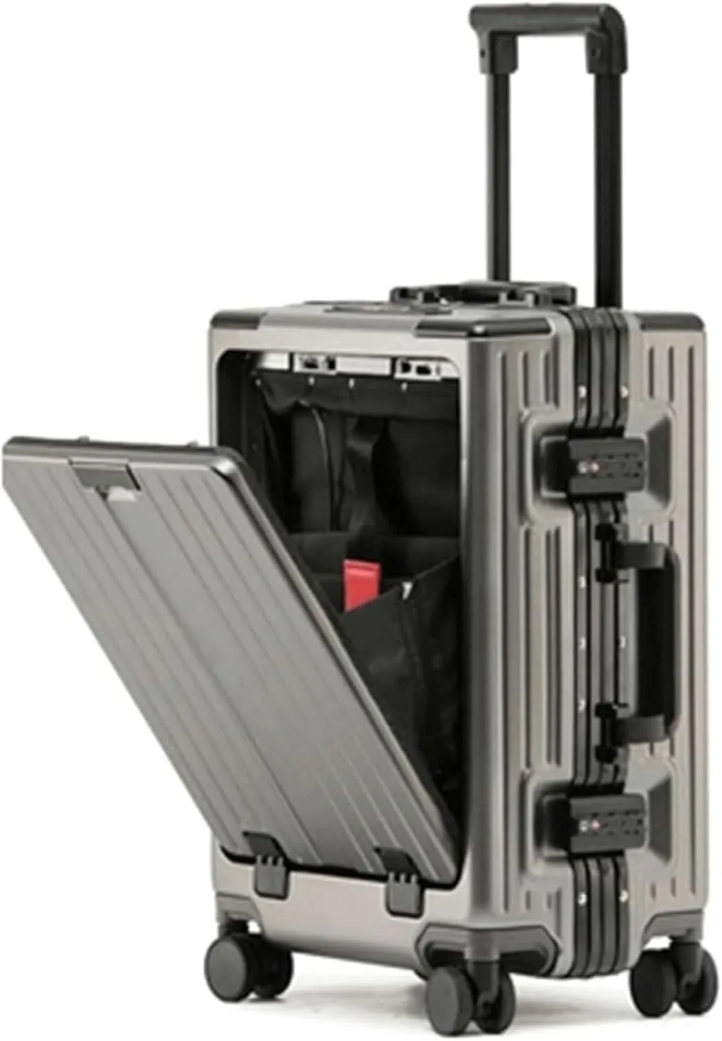 Luggage Suitcases With Wheels Large Capacity Carry On Luggage With Usb Charging Port Tsa Customs Lock Light Suitcase Travel(Color:Gris,Size:24 in)