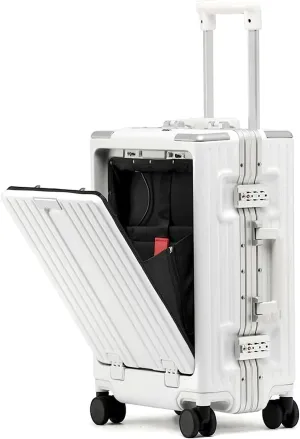 Luggage Suitcases With Wheels Large Capacity Carry On Luggage With Usb Charging Port Tsa Customs Lock Light Suitcase Travel(Color:White,Size:24 in)