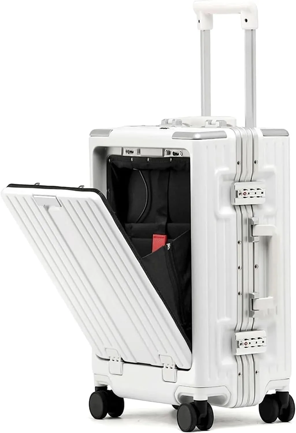 Luggage Suitcases With Wheels Large Capacity Carry On Luggage With Usb Charging Port Tsa Customs Lock Light Suitcase Travel(Color:White,Size:24 in)