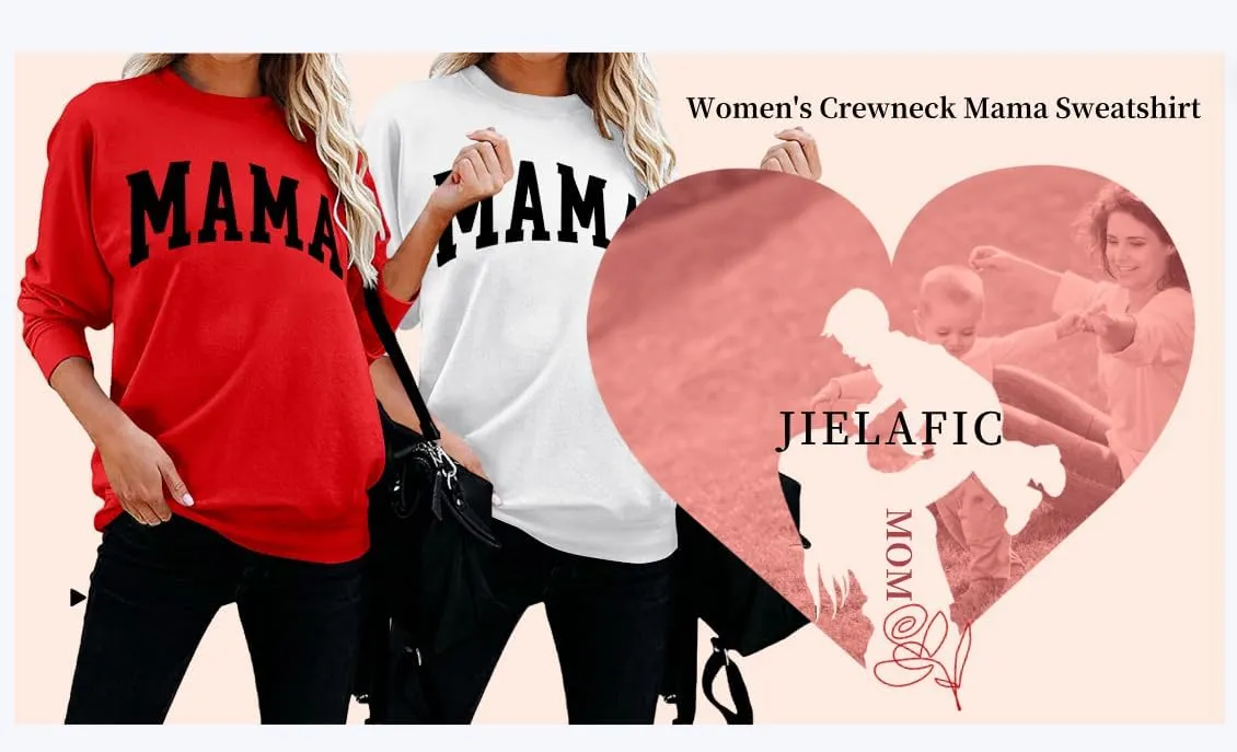 Mama Sweatshirt Leopard Mama Letter Graphic Shirt Mom Sweatshirt Pullover Sweater for Women
