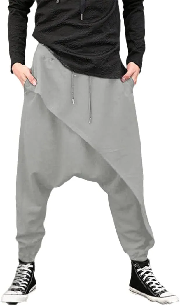 Men Vintage Loose Skirt Pants Streetwear Hip Hop Gothic Punk Trousers Harajuku Harem Pants
