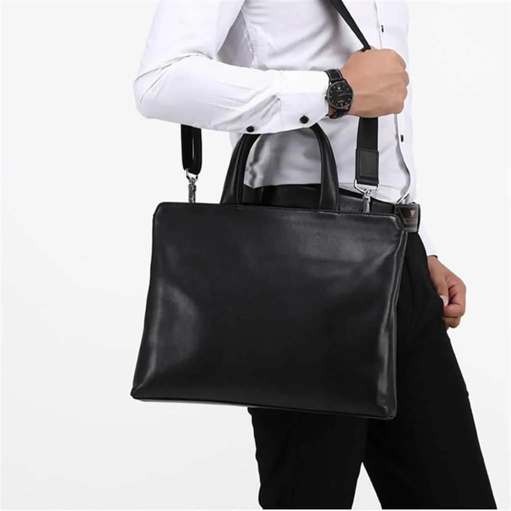 Men's Bag Handbag Leather Men's Computer Bag Cowhide 15 Inch Business Large Capacity Briefcase