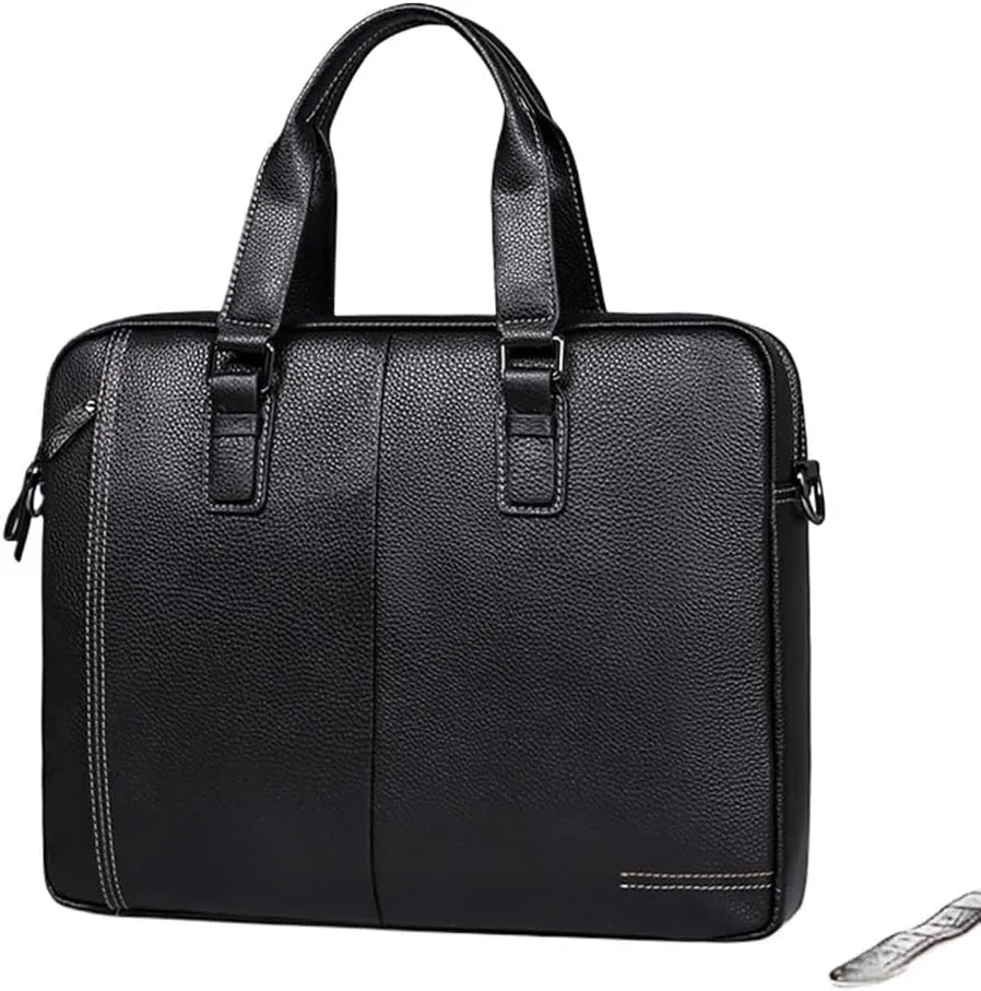 Men's Bag Leather Computer Bag Men's Handbag Cowhide Business Large Capacity Briefcase